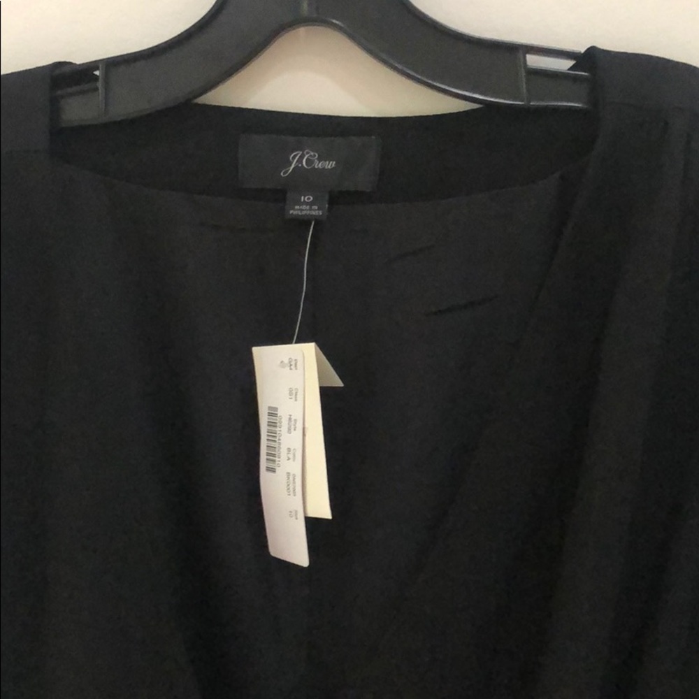 J. Crew black wrap dress 365 crepe v-neck 10